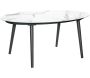 Table de jardin ovale plateau en verre céramique 6 personnes