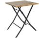 Table de jardin pliable plateau tressé