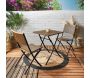 Table de jardin pliable plateau tressé - 7