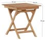 Table de jardin pliante carré 70 x 70 cm en teck Ghana - 9