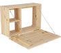 Table murale rabattable en bois avec étagères