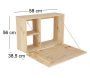 Table murale rabattable en bois avec étagères - ESS-1413