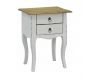 Table de nuit 2 tiroirs en bois blanc