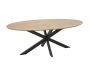 Table ovale en manguier et métal