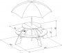 Table de pique-nique enfant avec parasol Orion - 229
