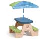 Table de pique-nique en plastique pour enfants avec parasol