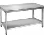 Table à plancha tout inox  2 plateaux sans rebord