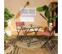 Table pliable en métal anthracite et effet bois Barcelone - THE HOME DECO FACTORY