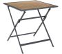 Table pliable en métal anthracite et effet bois Barcelone