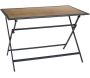Table pliable en métal anthracite et effet bois Barcelone