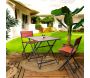 Table pliable en métal anthracite et effet bois Barcelone - 5