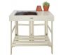 Table de rempotage en pin et zinc (blanc)