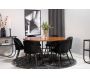 Table de repas effet bois et noir en MDF et acier Copenhagen 140 cm - Furniture Fashion