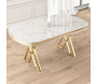 Table de repas ovale pieds en croix Zae - HANAH HOME