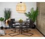 Table ronde et 4 chaises de jardin en acier et aintwood Holmsund