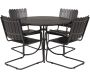 Table ronde et 4 chaises de jardin en acier et aintwood Holmsund - Venture Home