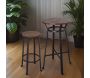 Table ronde mange-debout plateau en bois d'orme 60 cm - ANTIC LINE CRéATIONS