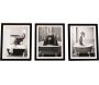 Tableau décoratif noir et blanc Animaux 20 x 25 cm (Lot de 3)