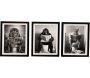 Tableau décoratif noir et blanc Animaux 20 x 25 cm (Lot de 3)