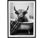 Tableau décoratif noir et blanc Cow bath