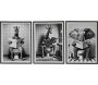 Tableau décoratif noir et blanc Safari Toilet (Lot de 3)