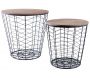 Tables d'appoint rondes en bois et métal (Lot de 2)