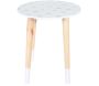 Tables gigognes en MDF blanc et bois motif fleurs - CMP-4249