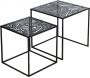 Tables gigognes en métal carrées (Lot de 2)