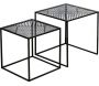 Tables gigognes en métal carrées (Lot de 2)