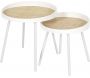Tables gigognes plateau en rotin Reed (Lot de 2)