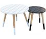 Tables gigognes plateaux à carreaux (Lot de 2)