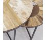 Tables rondes en bois, métal et peau de vache (lot de 2) - AUB-6176