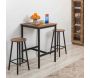 Taboret de bar en aggloméré et métal Mola - HANAH HOME