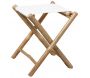 Tabouret pliant en bambou avec assise coton