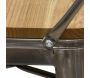 Tabouret de bar en métal et bois d'orme huilé - 109
