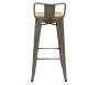 Tabouret de bar en métal et bois d'orme huilé - AUB-4476