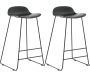 Tabouret de bar en acier et plastique Wave (Lot de 2)