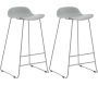 Tabouret de bar en acier et plastique Wave (Lot de 2)
