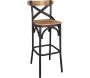 Tabouret de bar assise en bois d'orme