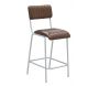 Tabouret de bar en cuir et métal