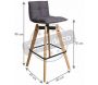 Tabouret de bar design avec pieds en chêne - 