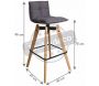 Tabouret de bar design avec pieds en chêne - 126