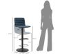 Tabouret de bar en métal assise et dossier matelassé hauteur réglable - MAU-0444