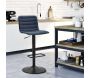 Tabouret de bar en métal assise et dossier matelassé hauteur réglable - MAURO FERRETTI