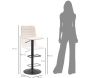 Tabouret de bar en métal assise et dossier matelassé hauteur réglable - MAU-0443