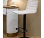 Tabouret de bar en métal assise et dossier matelassé hauteur réglable - MAURO FERRETTI