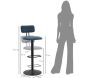 Tabouret de bar en métal avec dossier hauteur réglable - MAU-0442