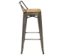 Tabouret de bar en métal laqué et bois d'orme huilé (Lot de 2) - AUBRY GASPARD