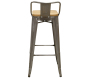Tabouret de bar en métal laqué et bois d'orme huilé (Lot de 2) - AUB-7212
