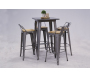 Tabouret de bar en métal laqué et bois d'orme huilé (Lot de 2) - 219